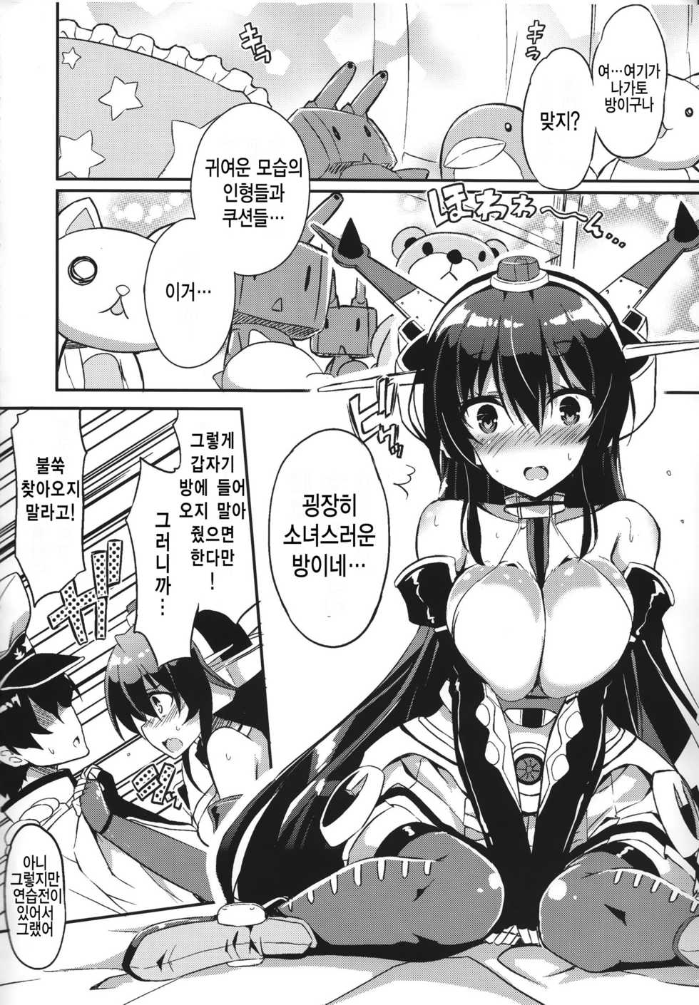 (C87) [odin (Kurokawa IZUMI)] Jitsu wa Nagato-san wa Chou Kawaii Mono Suki! Datta no desu. (Kantai Collection -KanColle-) [Korean] [뀨뀨꺄꺄] - Page 7