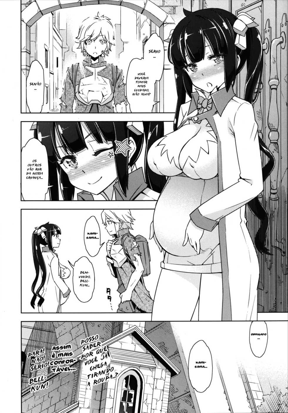 [SMUGGLER (Kazuwo Daisuke)] Kami-sama to Icha Love SEX Suru no wa Machigatteiru Darou ka (Dungeon ni Deai o Motomeru no wa Machigatteiru Darou ka) [Portuguese-BR] [HentaiDarking] [Digital] - Page 24