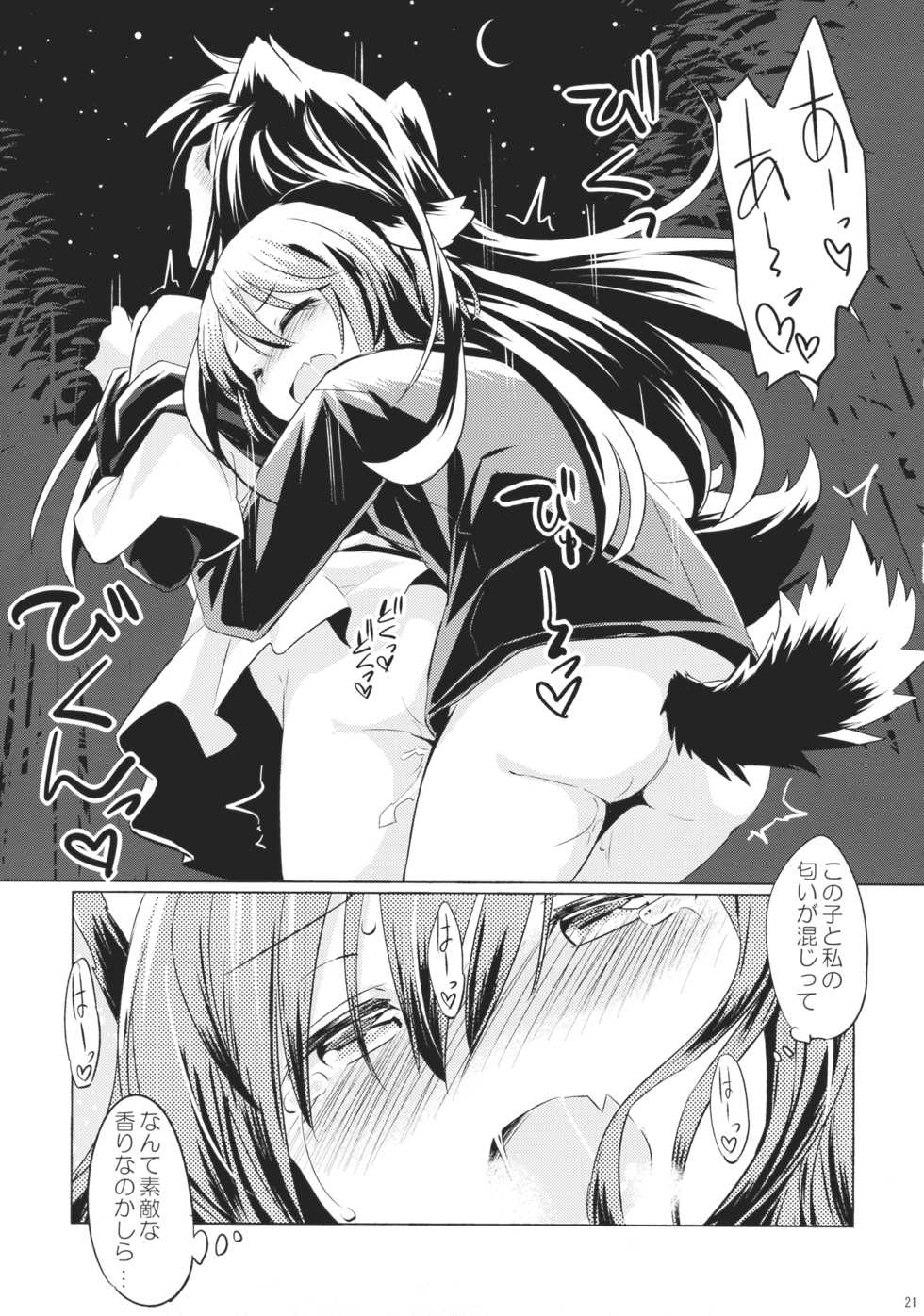 (C88) [Animal Passion (Yude Pea)] Jinrou Nioi ni Hoyureba Yamabiko Koe ni Hoyu (Touhou Project) - Page 20