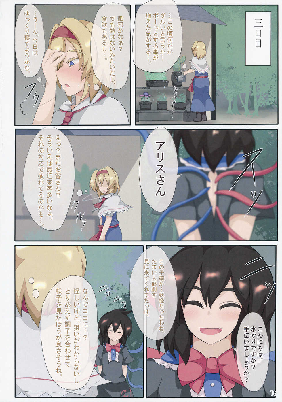 (Shuuki Reitaisai 2) [Zensuu Hakai Kensa (Black)] 3-kkakan de Ningyoutsukai o Otosu Hon (Touhou Project) - Page 17