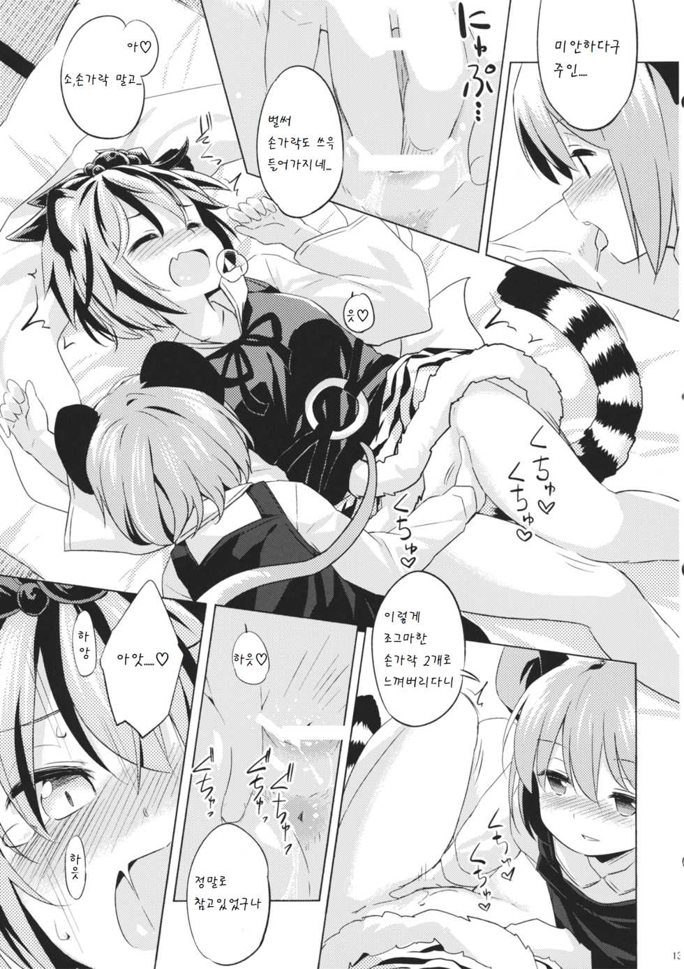 (Kouroumu 11) [Animal Passion (Yude Pea)] Toramaru Passion (Touhou Project) [Korean] [팀 아동복지부] - Page 13
