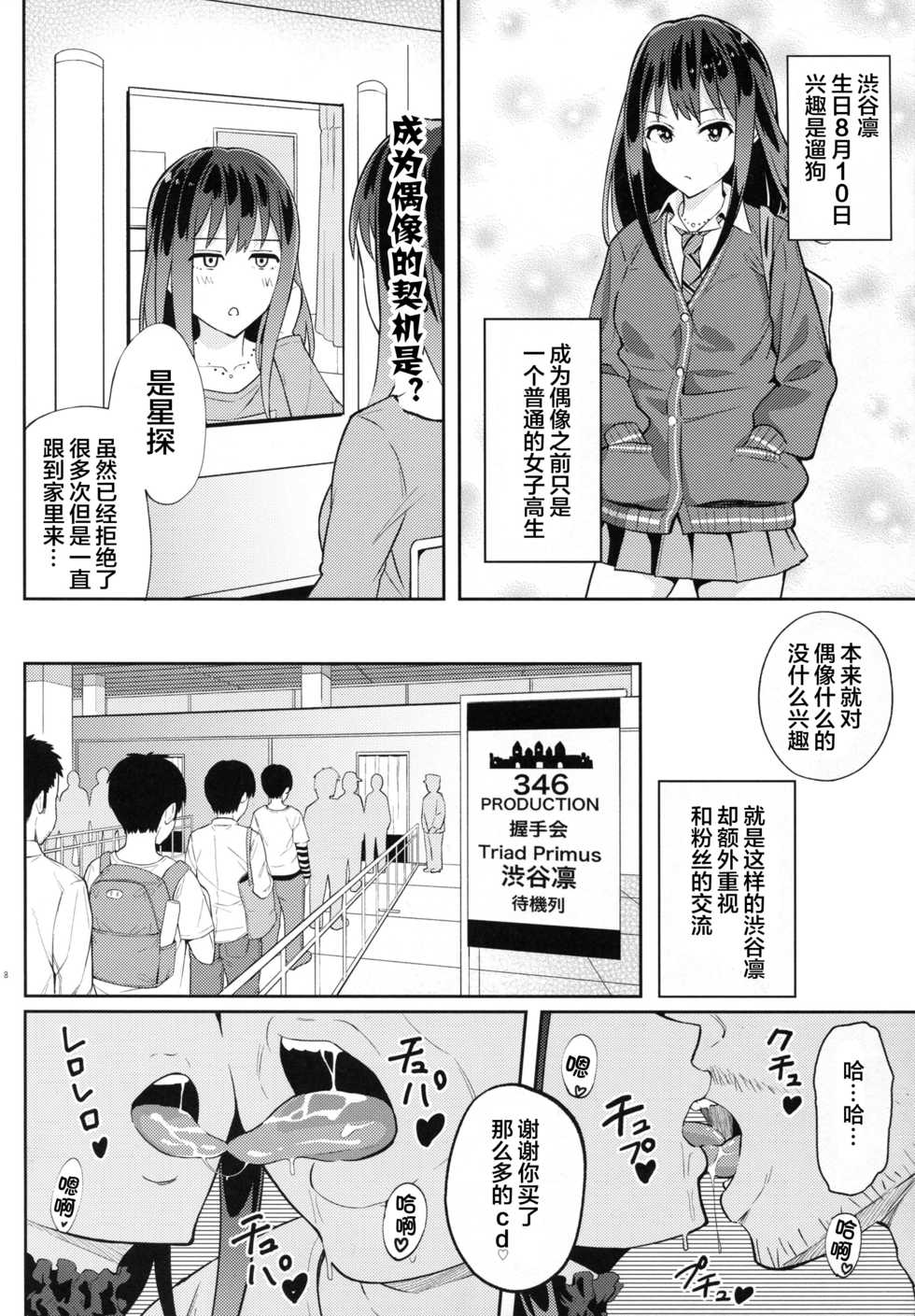 (C89) [Jonathan ssss (uku)] Mitchaku Shuzai Document Shibuya Rin Idol no Sugao (THE IDOLM@STER CINDERELLA GIRLS)[Chinese] [CE家族社] - Page 8