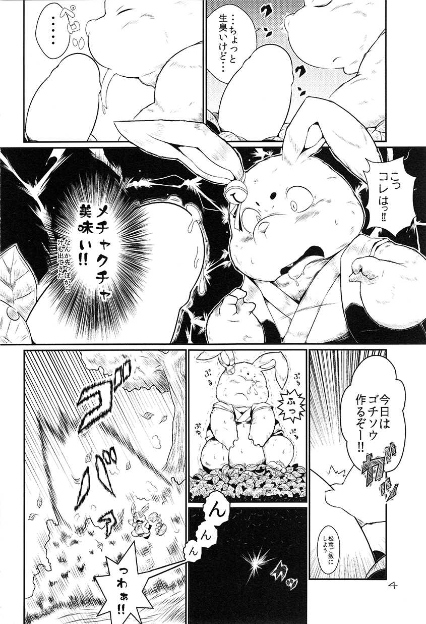 (Shinshun Kemoket) [Monotrust (Takotyu)] Usagi to Tanuki to Kimono no Hon Hana - Page 3