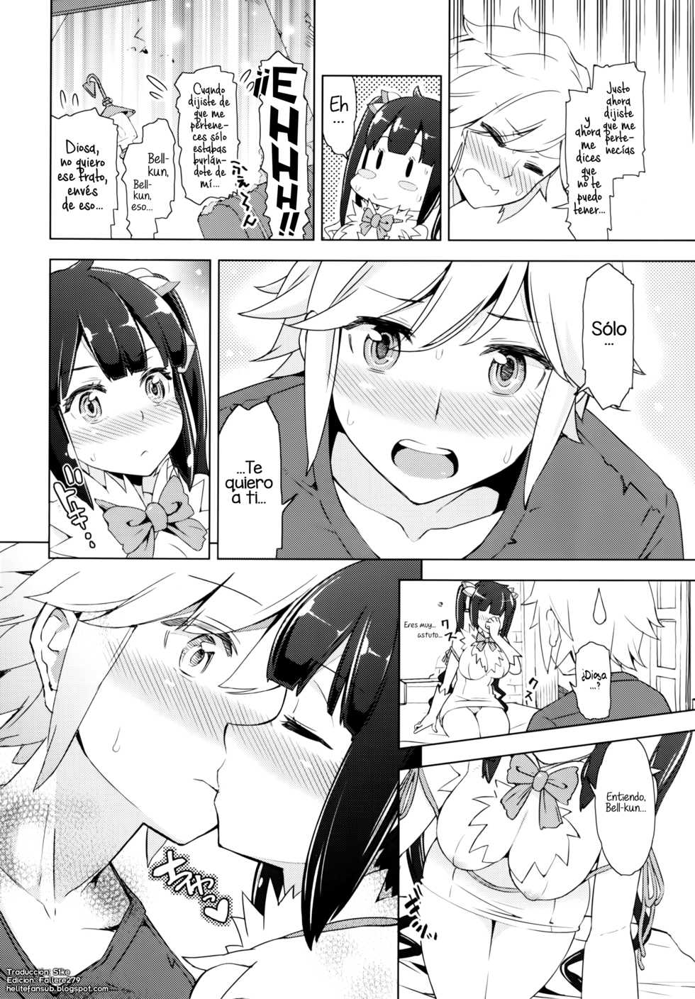 [SMUGGLER (Kazuwo Daisuke)] Kami-sama to Icha Love SEX suru no wa Machigatteiru Darou ka (Dungeon ni Deai o Motomeru no wa Machigatteiru Darou ka) [Spanish] [H-E] [Digital] - Page 10