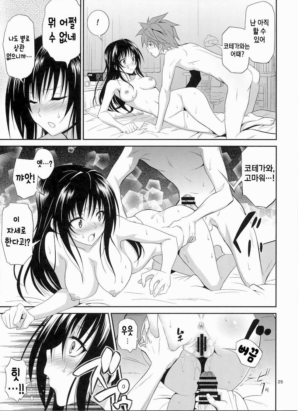 (C87) [Hibi Rakuraku (Aoki Kanji)] Watashi Renchi Yaburu. (To LOVE-Ru) [Korean] [뀨뀨꺄꺄] - Page 25