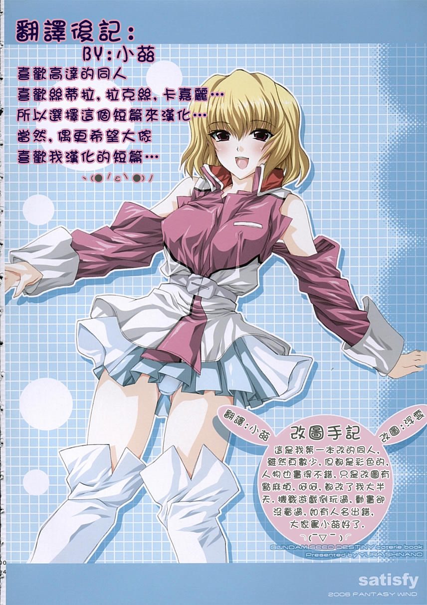 (C68) [FANTASY WIND (Shinano Yura)] satisfy (Gundam SEED DESTINY) [Chinese] - Page 3