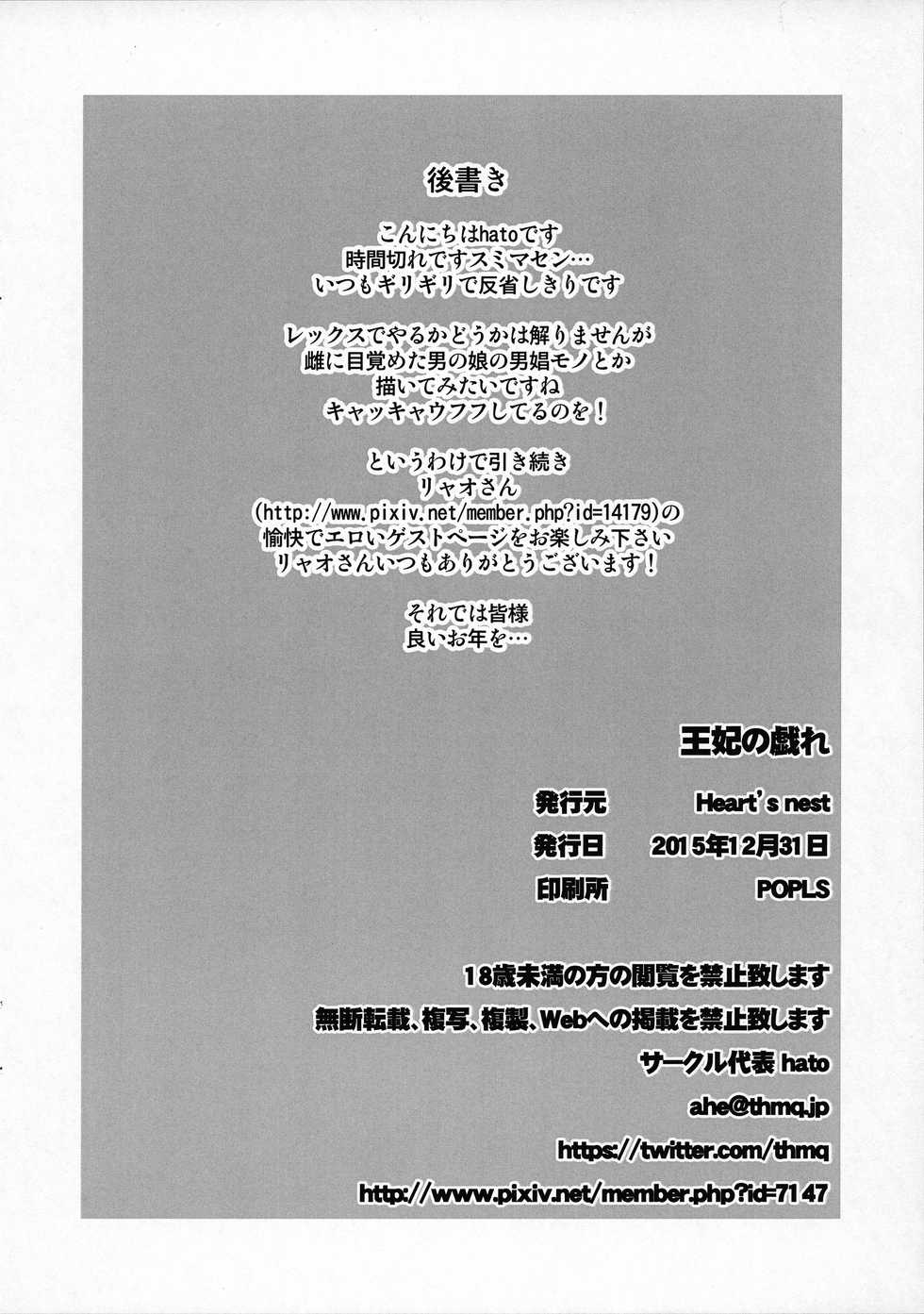 (C89) [Heart's nest (hato)] Ouhi no Tawamure (Dragon Quest V) - Page 15