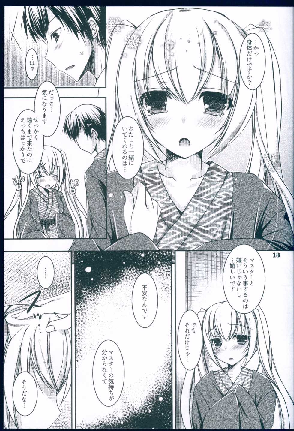 (C89) [Dennou Fuyu Mikan (Ueda Rieko)] Suki to Yuki to no Aida ni (Vocaloid) - Page 13