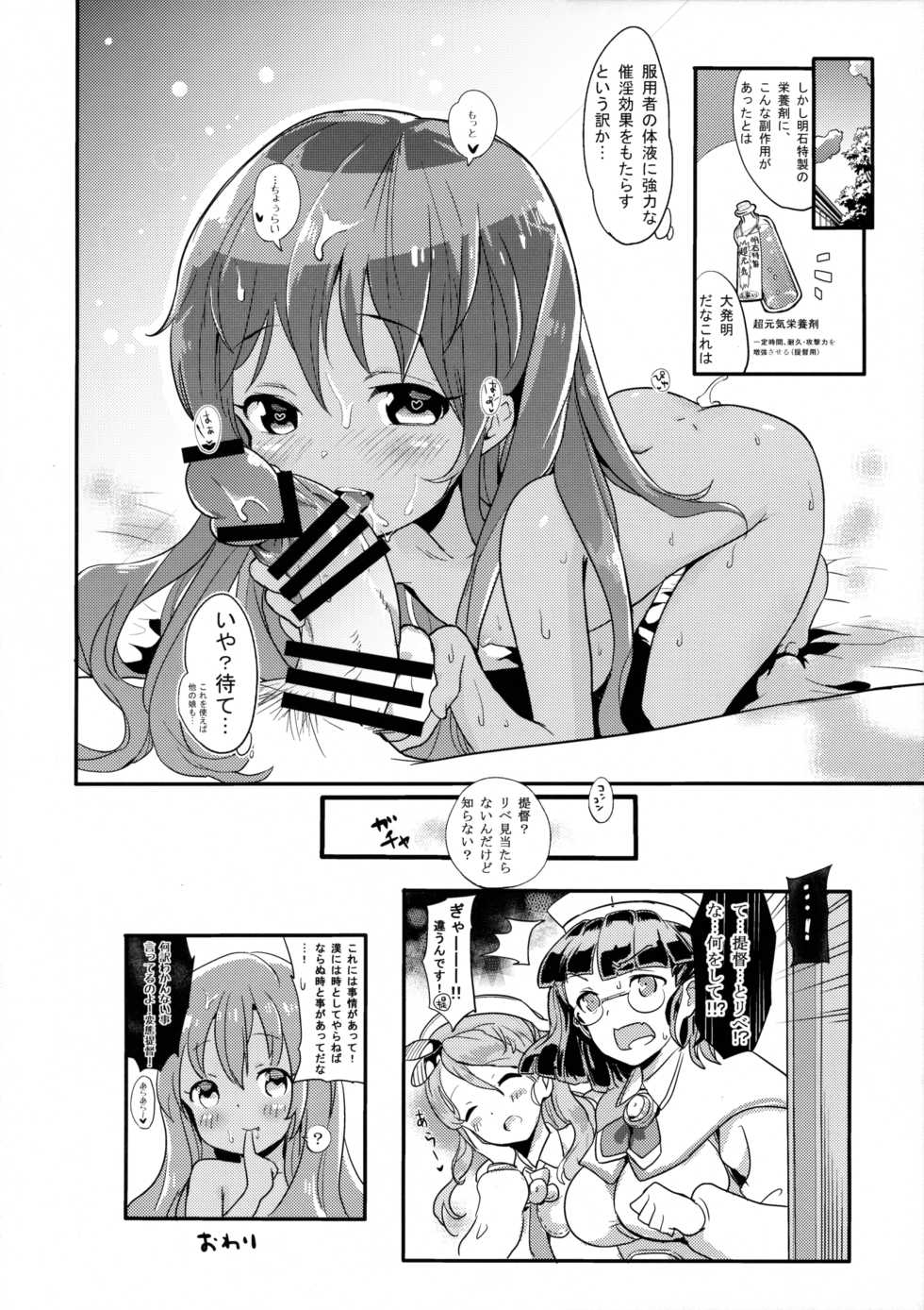 (C89) [Bannoutumayoujiire (Bitou)] Libeccio no Momojiri Dolce (Kantai Collection -KanColle-) - Page 19