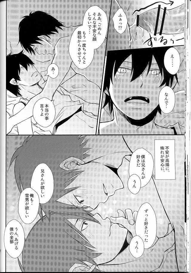 (C80) [IQ3000 (Kamachi 4-gou)] Bokura no Zujou ni Fukuin wa Narazu (Ao no Exorcist) - Page 22