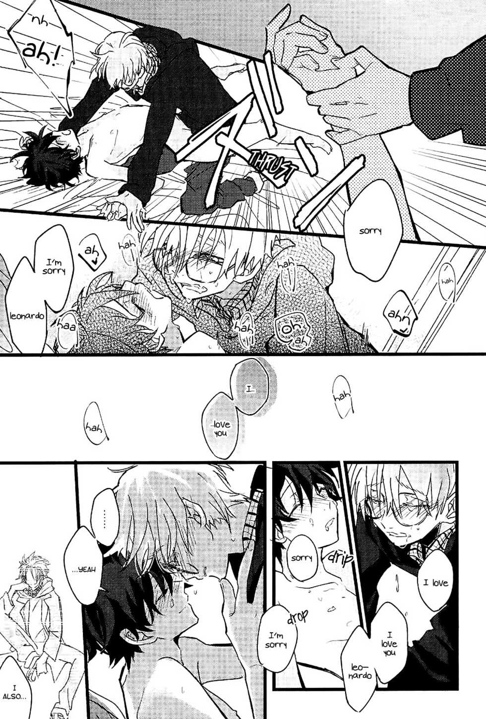 (BLOODYZONE) [Solullaby (Urako)] Jiko Ai Methodology (Kekkai Sensen) [English] [Kuro] - Page 22