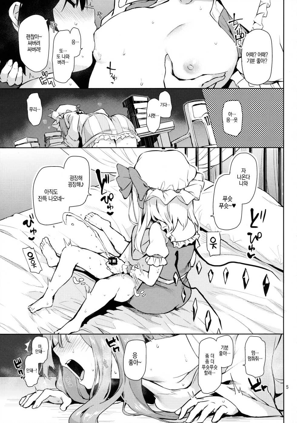 (Reitaisai 13) [Anmitsuyomogitei (Michiking)] Osewa Shinaide Flan Onee-chan! (Touhou Project) [Korean] [느와카나] - Page 5