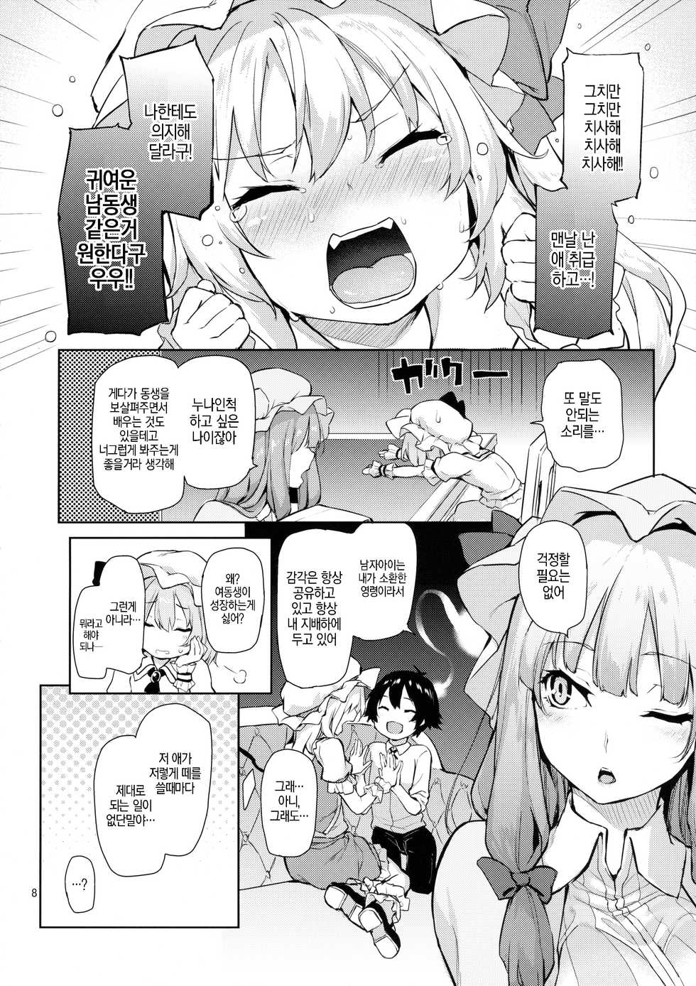 (Reitaisai 13) [Anmitsuyomogitei (Michiking)] Osewa Shinaide Flan Onee-chan! (Touhou Project) [Korean] [느와카나] - Page 8