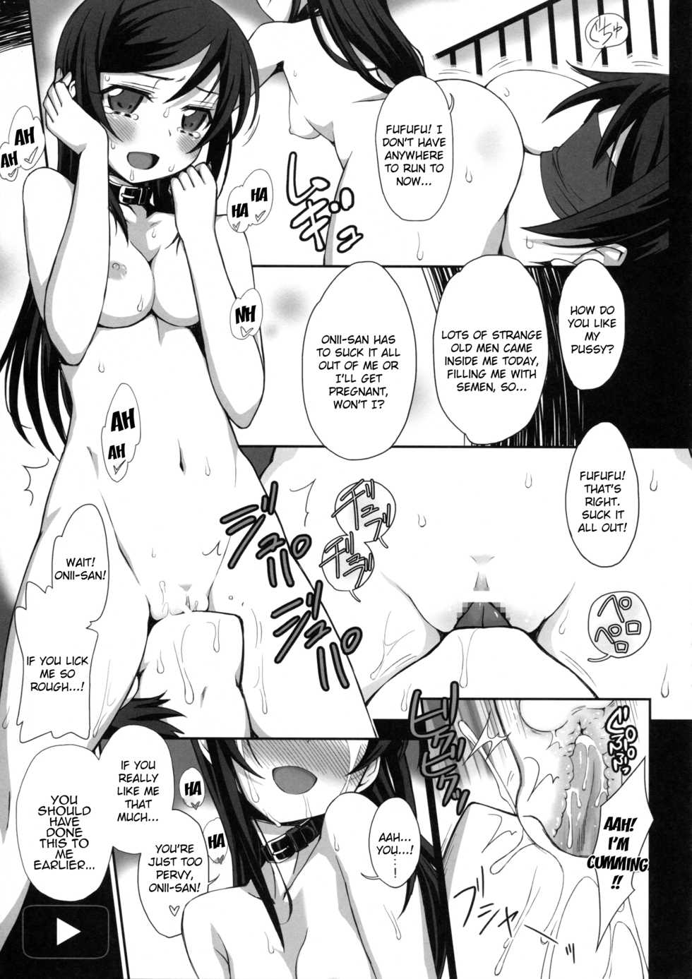 (C86) [Bottomress Pit (Bonzakashi)] Watashi no Kurokami Long ga Konna Maso Dorei no Wakeganai (Ore no Imouto ga Konna ni Kawaii Wake ga Nai) [English] {doujin-moe.us} - Page 16