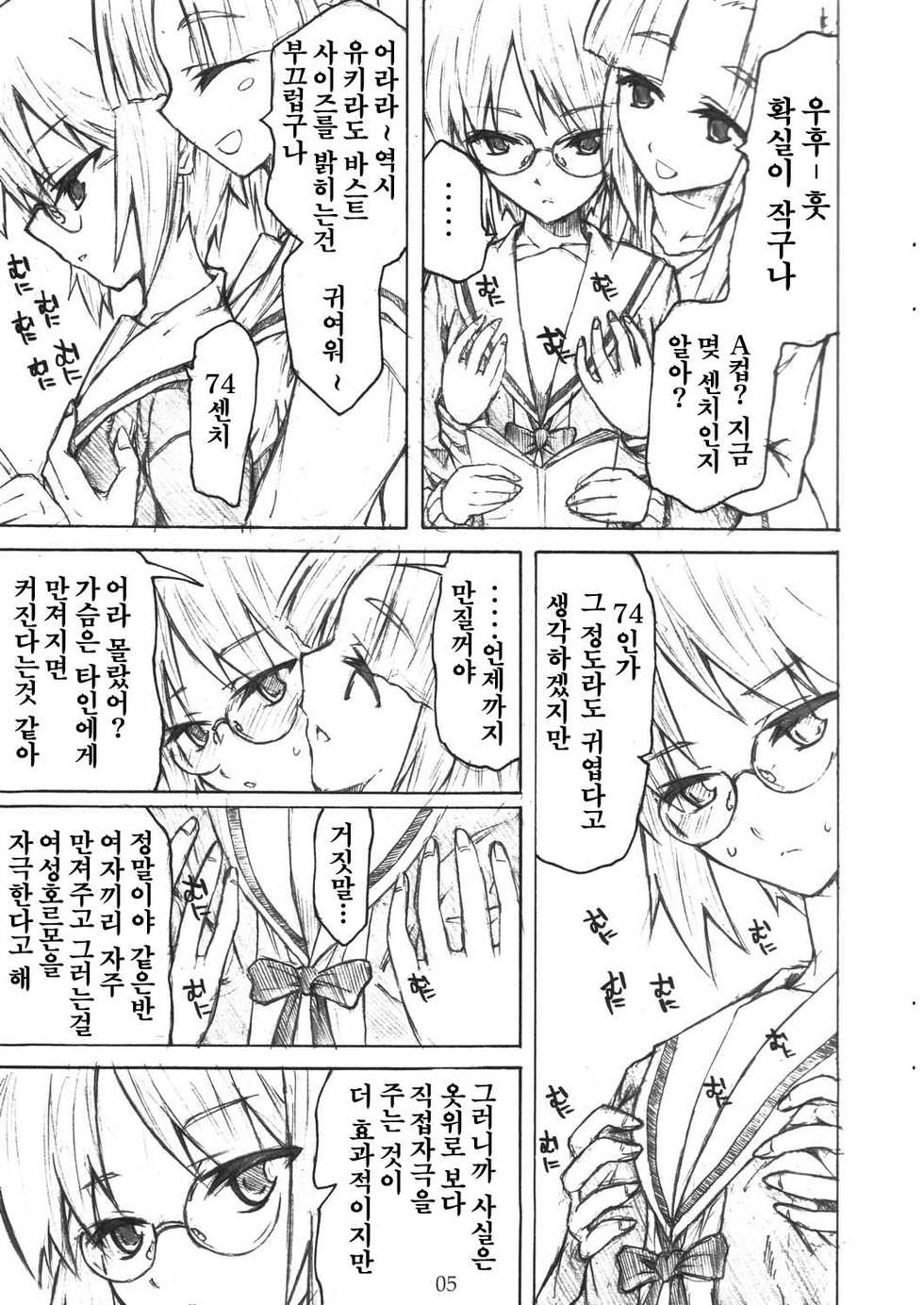 [TTT (Miharu)] Yukinko no Fetishism Ron | 유키의 페티시즘 론 (Suzumiya Haruhi no Yuuutsu) [Korean] - Page 5