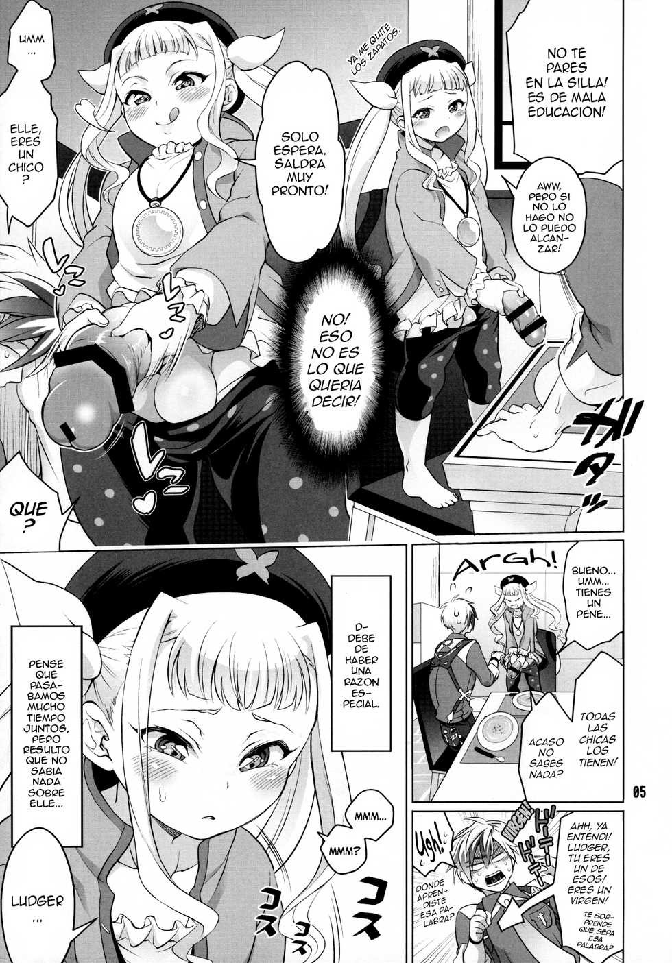 (C89) [Temparing (Tokimachi Eisei)] Futanari Elle to Ludger no Aibou Soup (Tales of Xillia 2) [Spanish] [ElMoeDela8] - Page 4