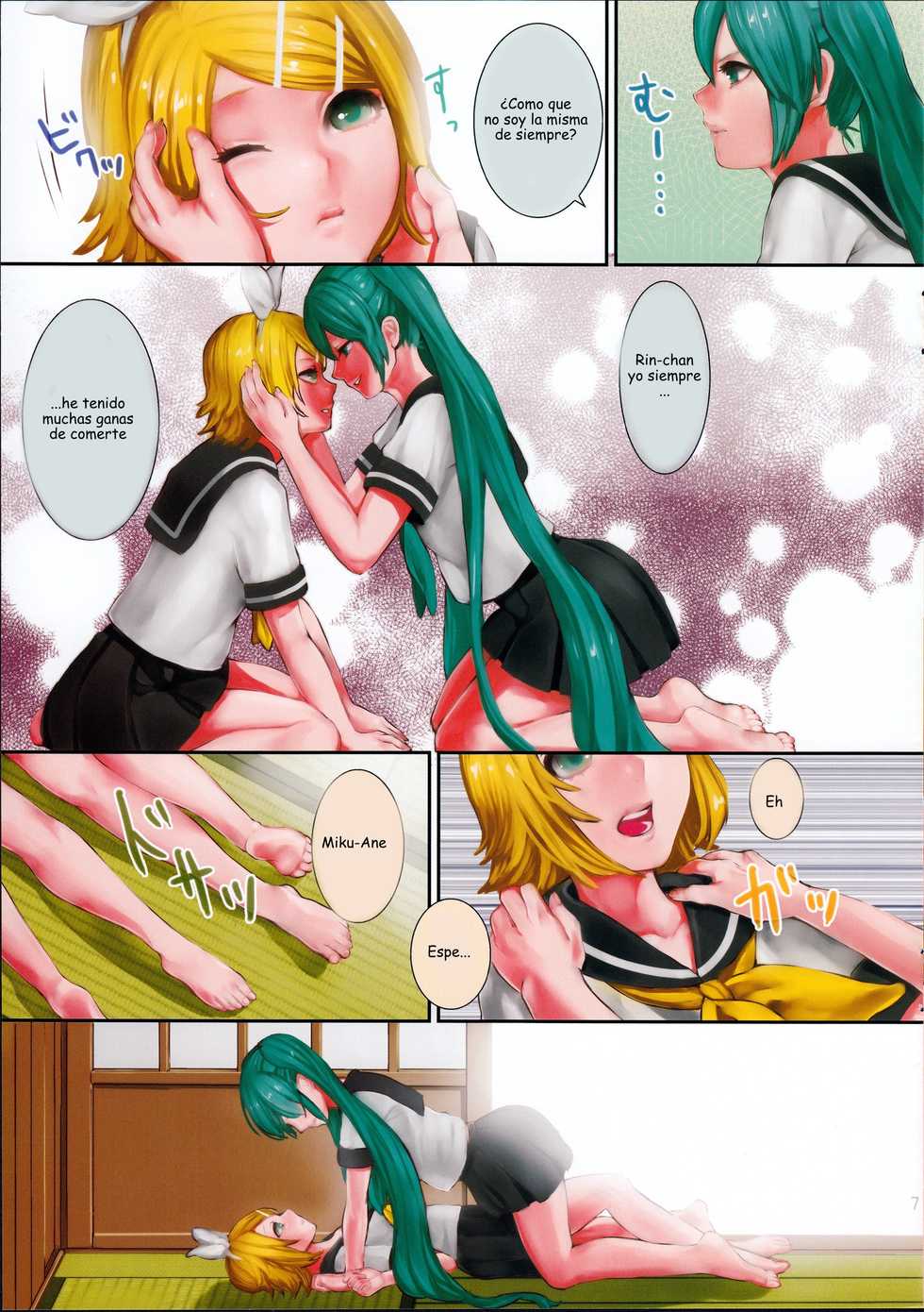 (C86) [3egg (Meriko)] Hiyashi Rin-chan Hajimemashita (VOCALOID) [Spanish] [Hououji Ayumu] - Page 7