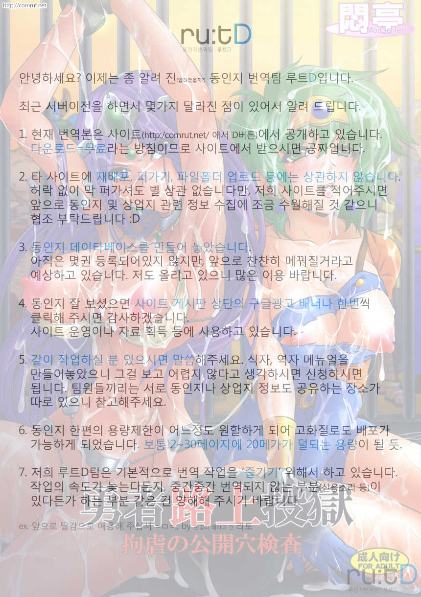 (C77) [Modae Tei (Modaetei Anetarou)] Yuusha Rojou Tougoku ~Kougyaku no Koukai Ana Kensa~ (Dragon Quest IV) [Korean] [ru:tD] - Page 18