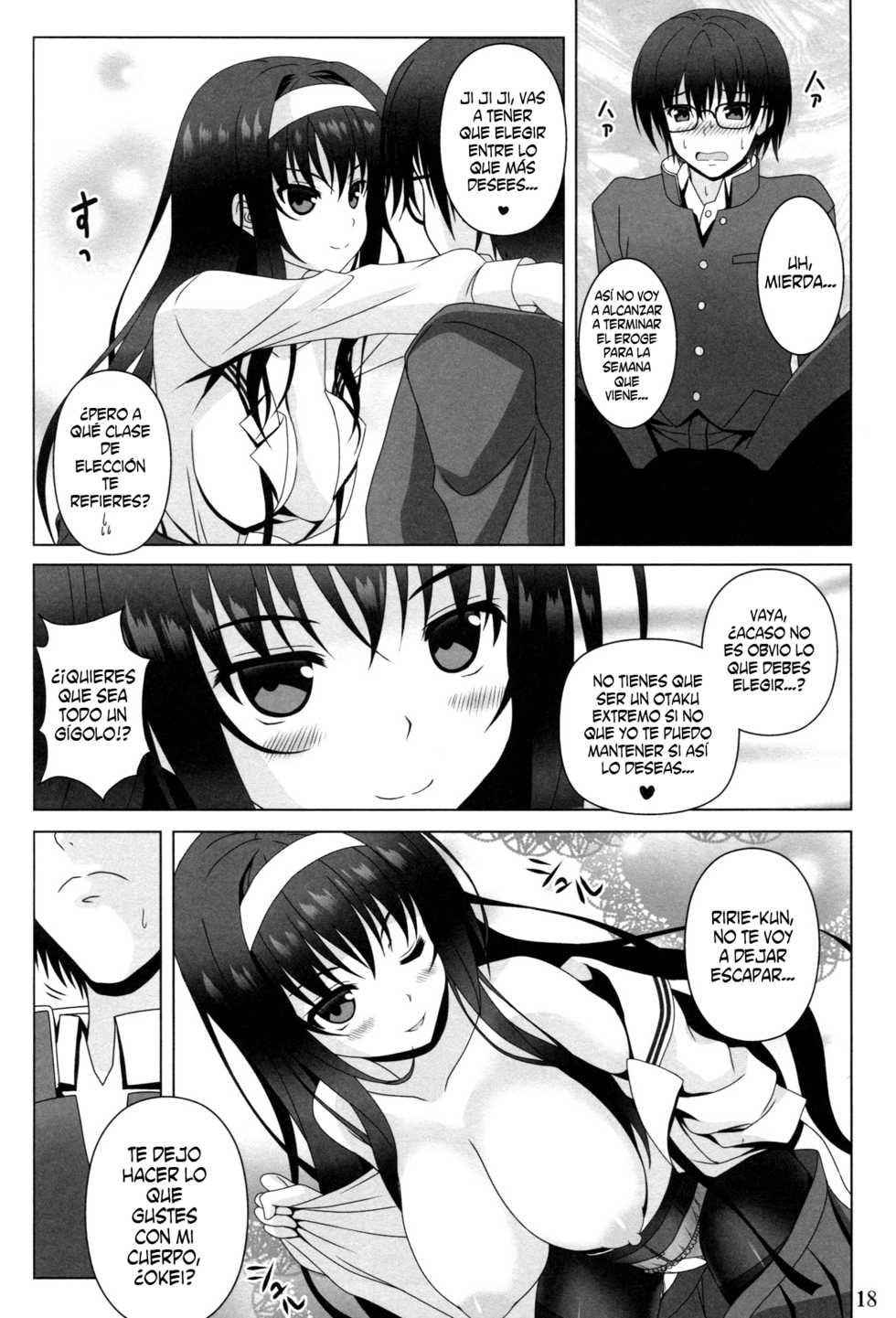 (COMIC1☆9) [Noritama-gozen (Noritama)] Poetry feather (Saenai Heroine no Sodatekata) [Spanish] [Biblioteca Hentai + Otakurinos Fansub] - Page 18