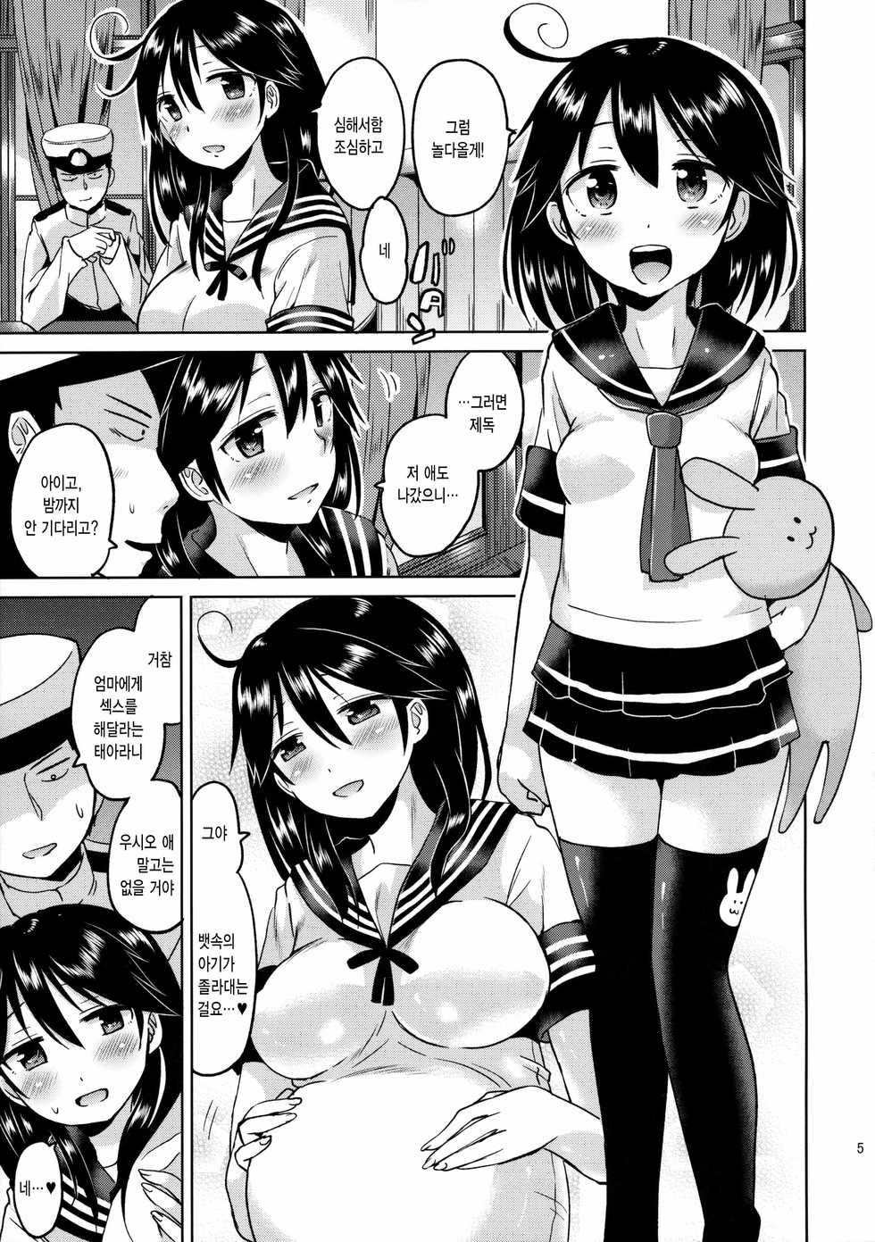 (C89) [Hotori Bocchi (Sakurazari Hotori)] Ushio-chan no Nijiseichou o Iwau Hon (Kantai Collection -KanColle-) [Korean] - Page 7