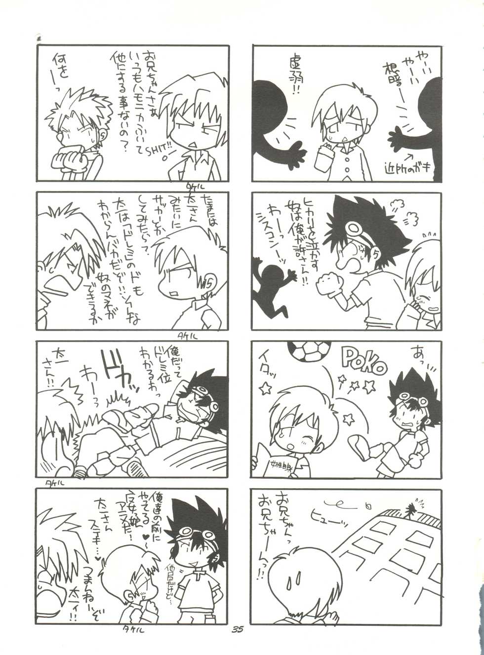 (C58) [Tenkaichi Baby's (BENNY'S, Inomoto Rikako)] Digimon Sairoku (Digimon Adventure) - Page 34