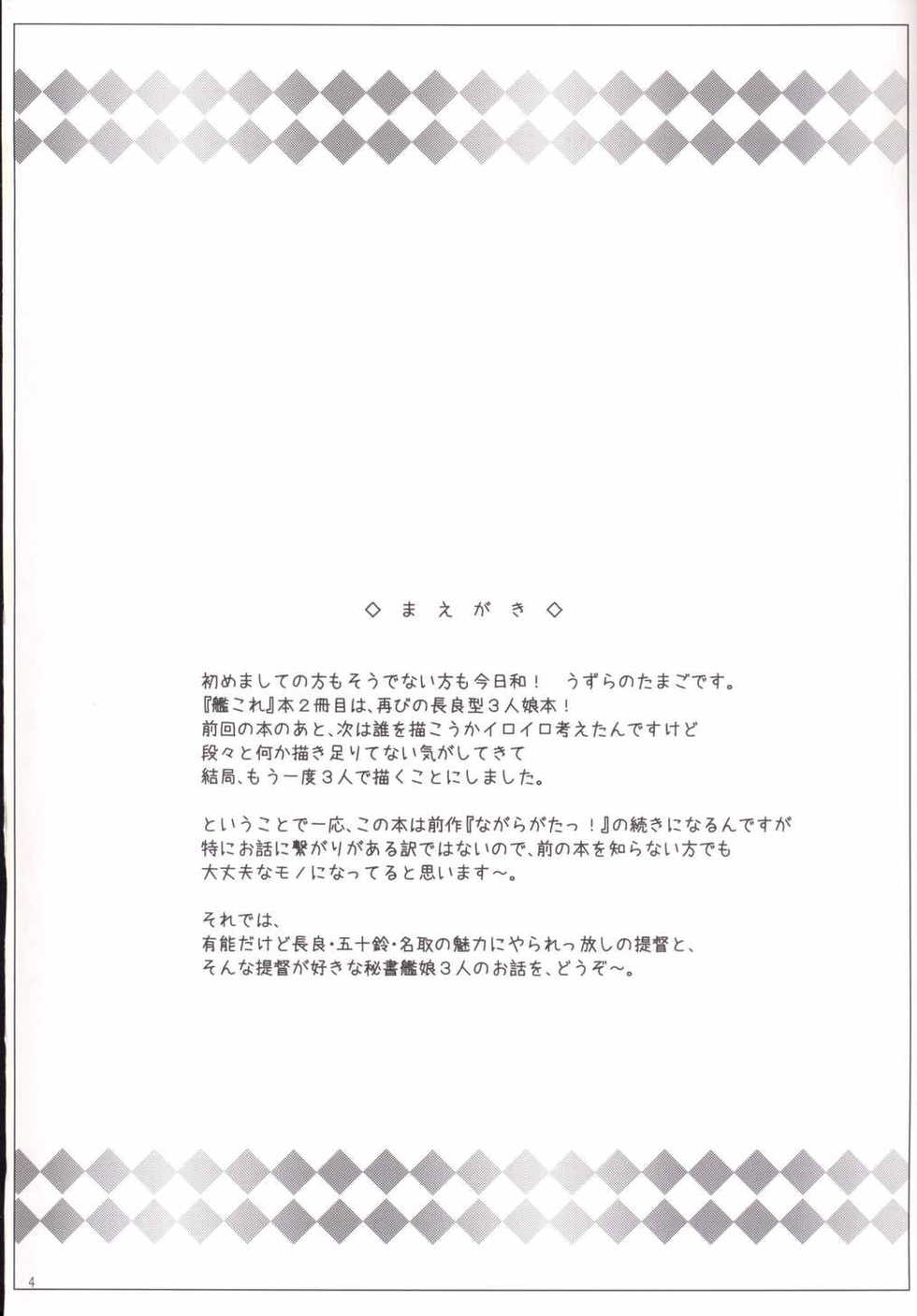 (C86) [Yudenakya Nama-Beer (Uzura no Tamago)] Nagaragata! Ni (Kantai Collection -KanColle-) - Page 3