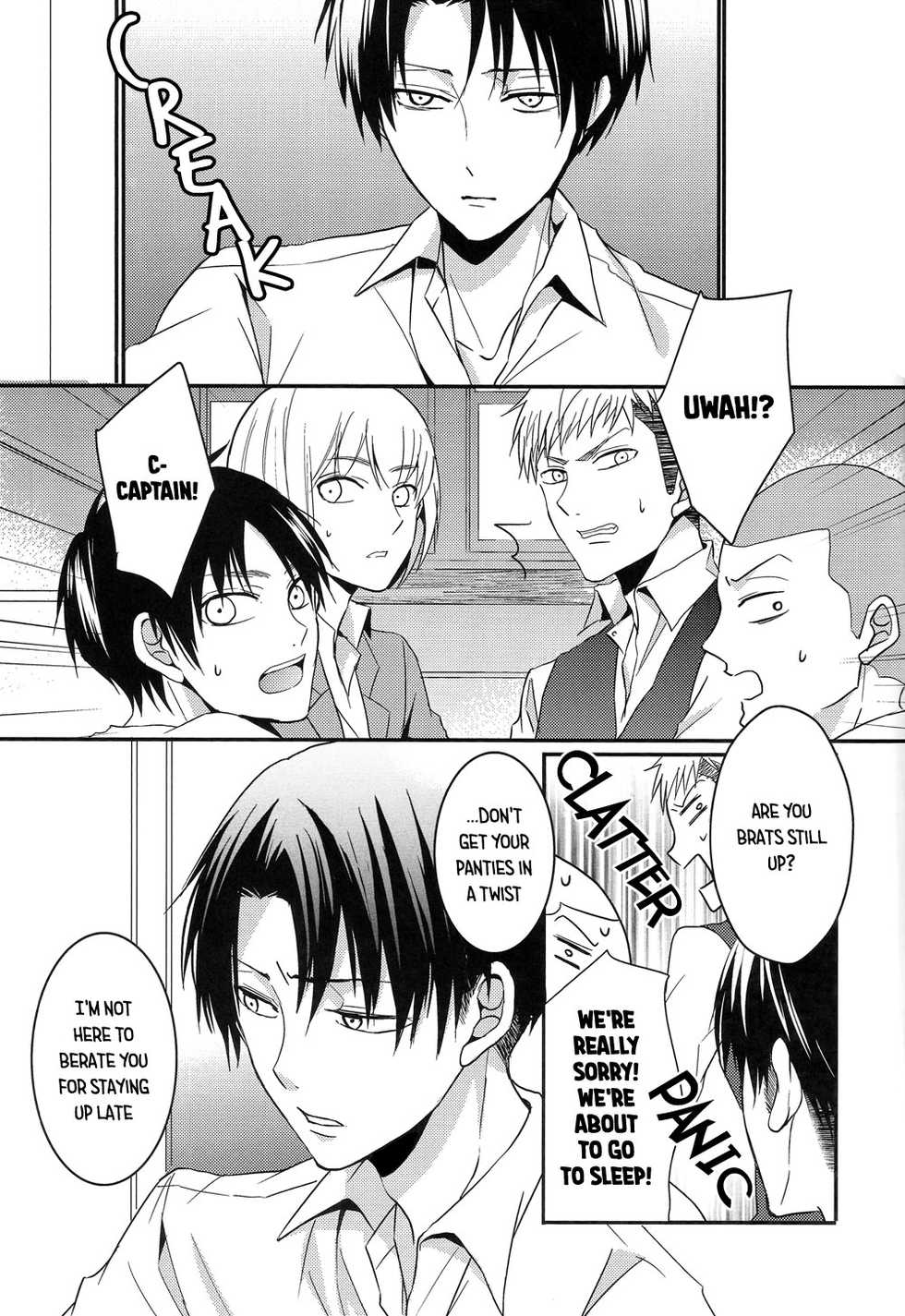 (C85) [UNAP! (Maine)] Shinpei no Dokusen yoku ga tsuyo sugite komaru. | The Newbie's Desire to Monopolize is Just Too Strong (Shingeki no Kyojin) [English] [milleandra-nebula] - Page 4