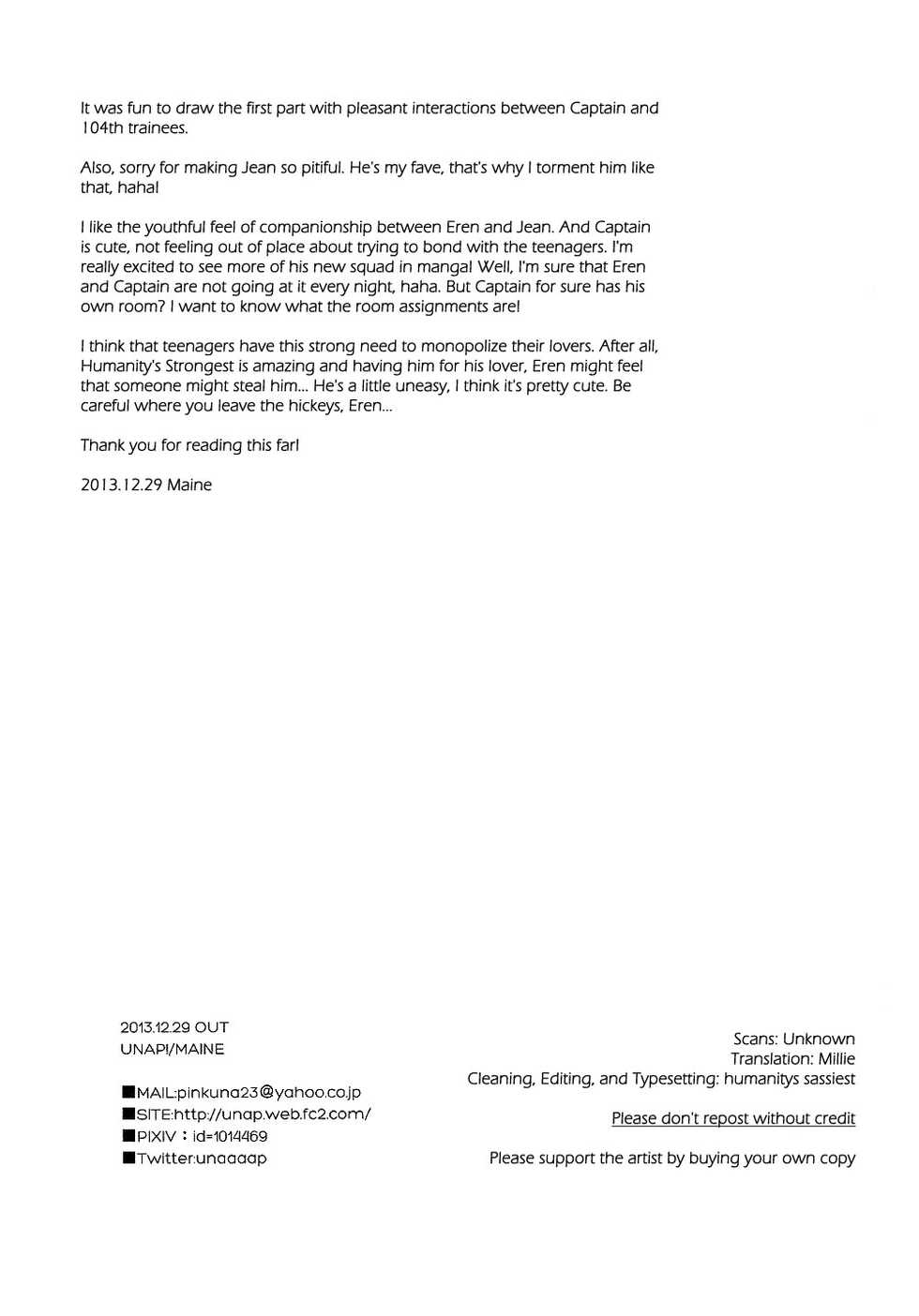 (C85) [UNAP! (Maine)] Shinpei no Dokusen yoku ga tsuyo sugite komaru. | The Newbie's Desire to Monopolize is Just Too Strong (Shingeki no Kyojin) [English] [milleandra-nebula] - Page 24