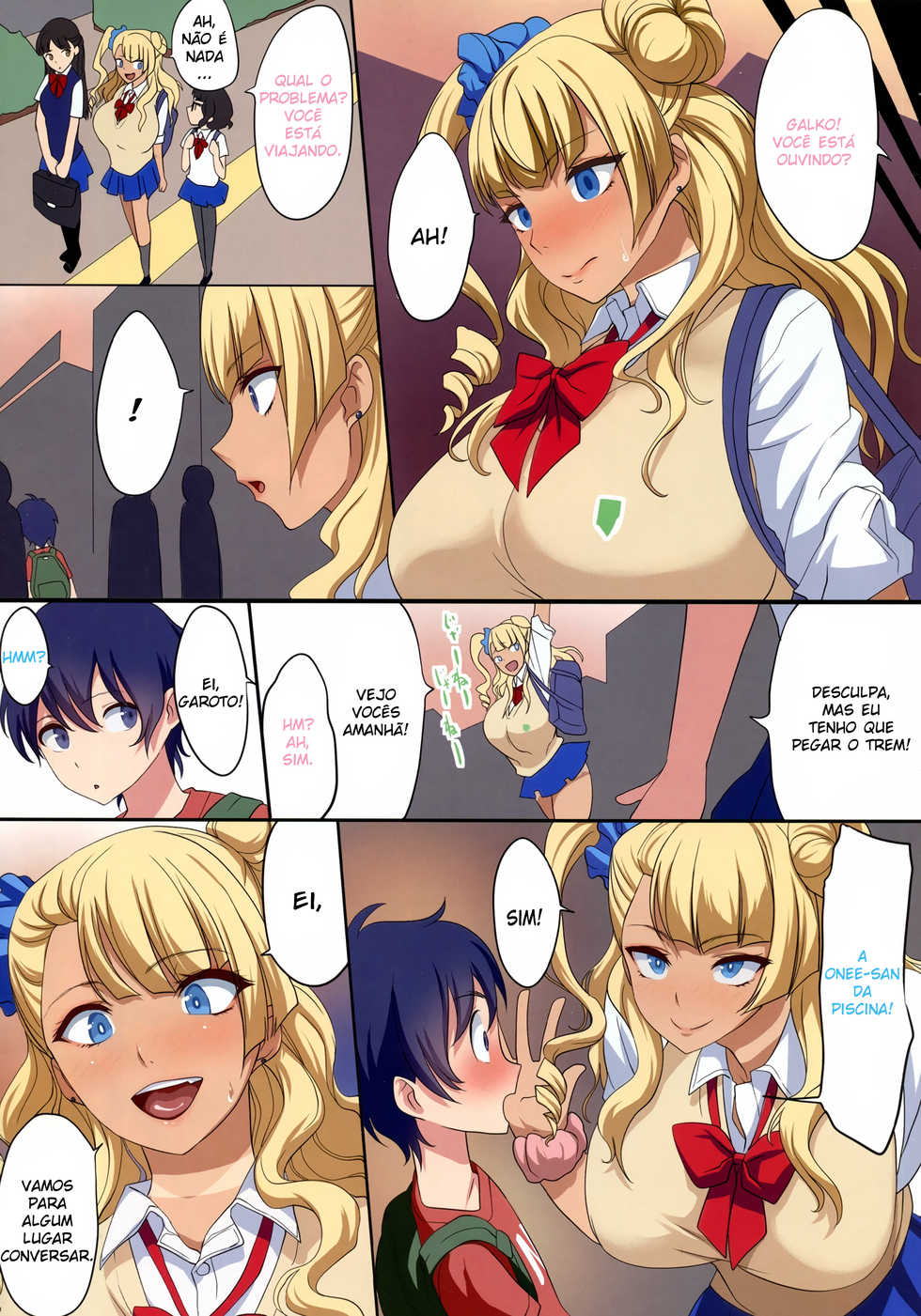COMIC1☆9) [Gate of XIII (Kloah)] Kyonyuu Gal wa Kawaii Otokonoko ni Yowaitte Hontou desu ka? | Is It True That Cute Little Boys Are The Big Breasted Gal's Weakness (Oshiete! Galko-chan) [Portuguese-BR] [Hentai Season] - Page 8