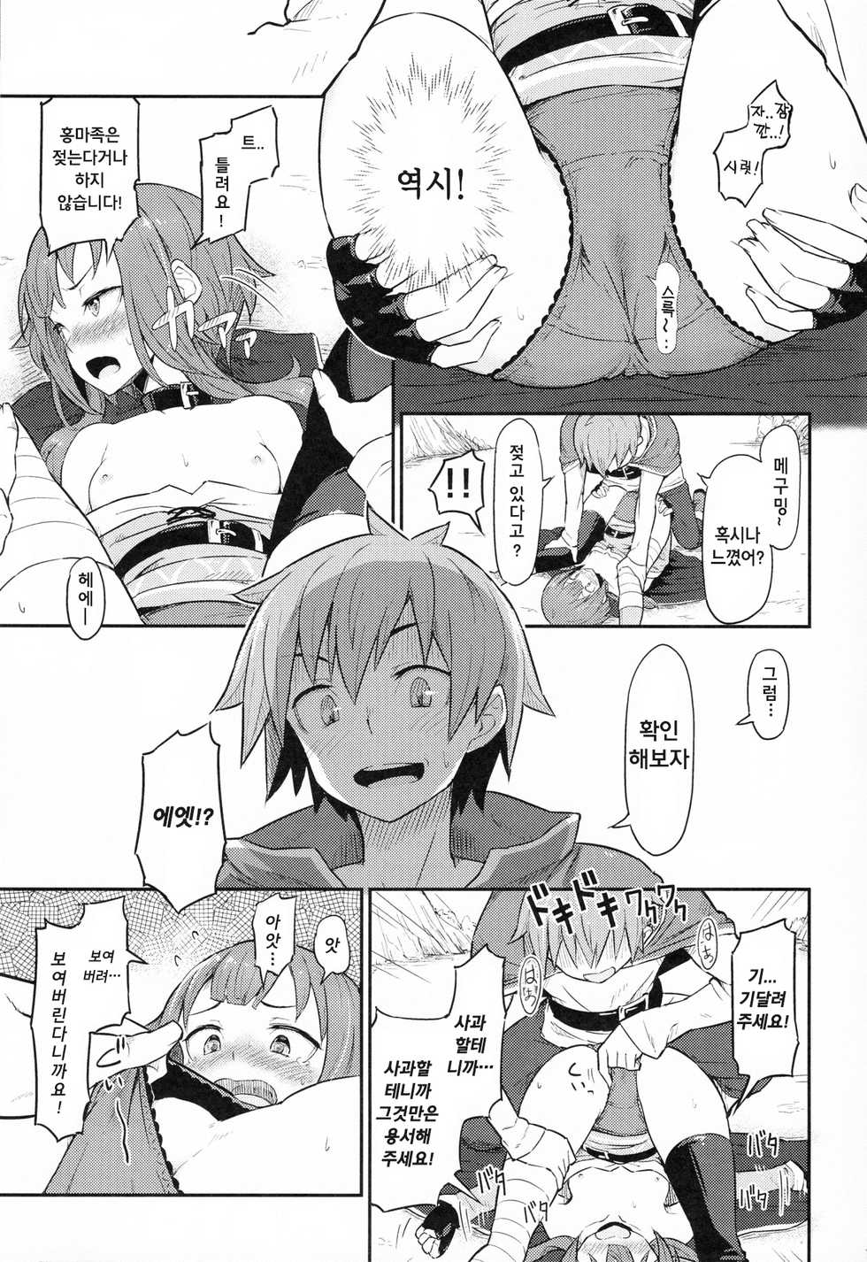 (C90) [Pirokobo (Piro)] Kono Bakuretsudou ni Gohoubi o! | 이 폭렬도에 보상을! (Kono Subarashii Sekai ni Syukufuku o!) [Korean] [꼰대] - Page 13
