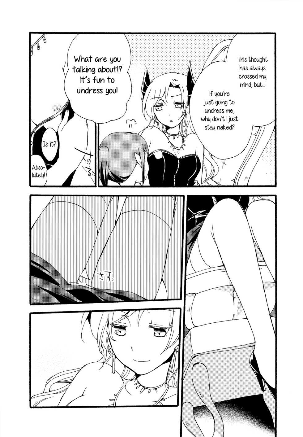 (COMITIA116) [Niratama (Sekihara, Hiroto)] Juusha no Kyuujitsu |  Servant x Queen [English] [Yuri-ism] - Page 19