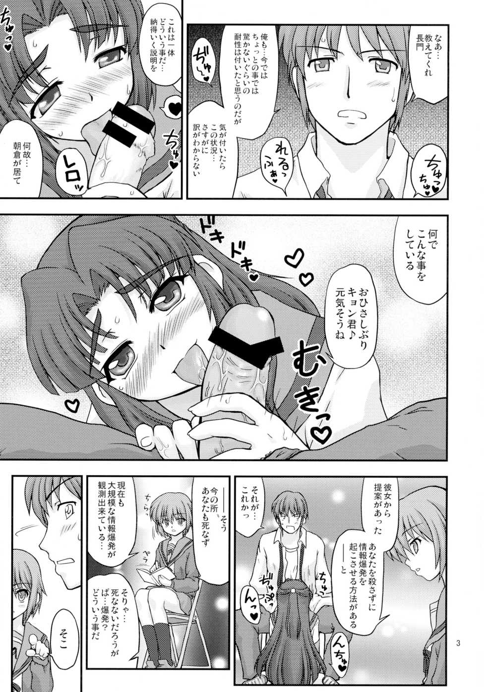 (C74) [Nanamoya (Nanamo)] Asakura-san ni Iyarashii Koto osareru Hon (Suzumiya Haruhi no Yuuutsu) - Page 3