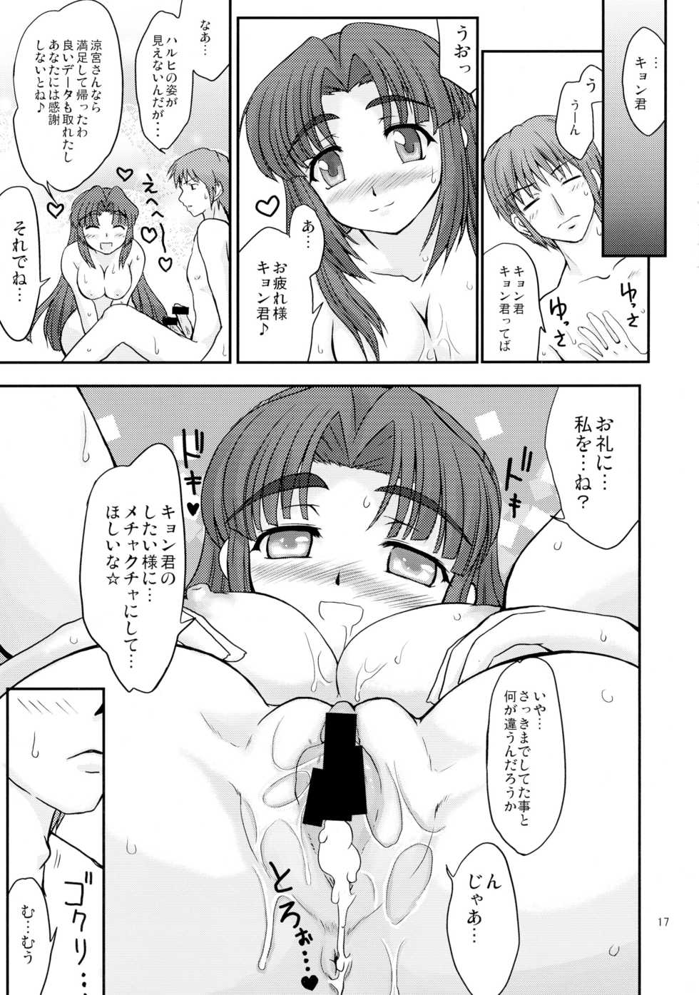 (C74) [Nanamoya (Nanamo)] Asakura-san ni Iyarashii Koto osareru Hon (Suzumiya Haruhi no Yuuutsu) - Page 17