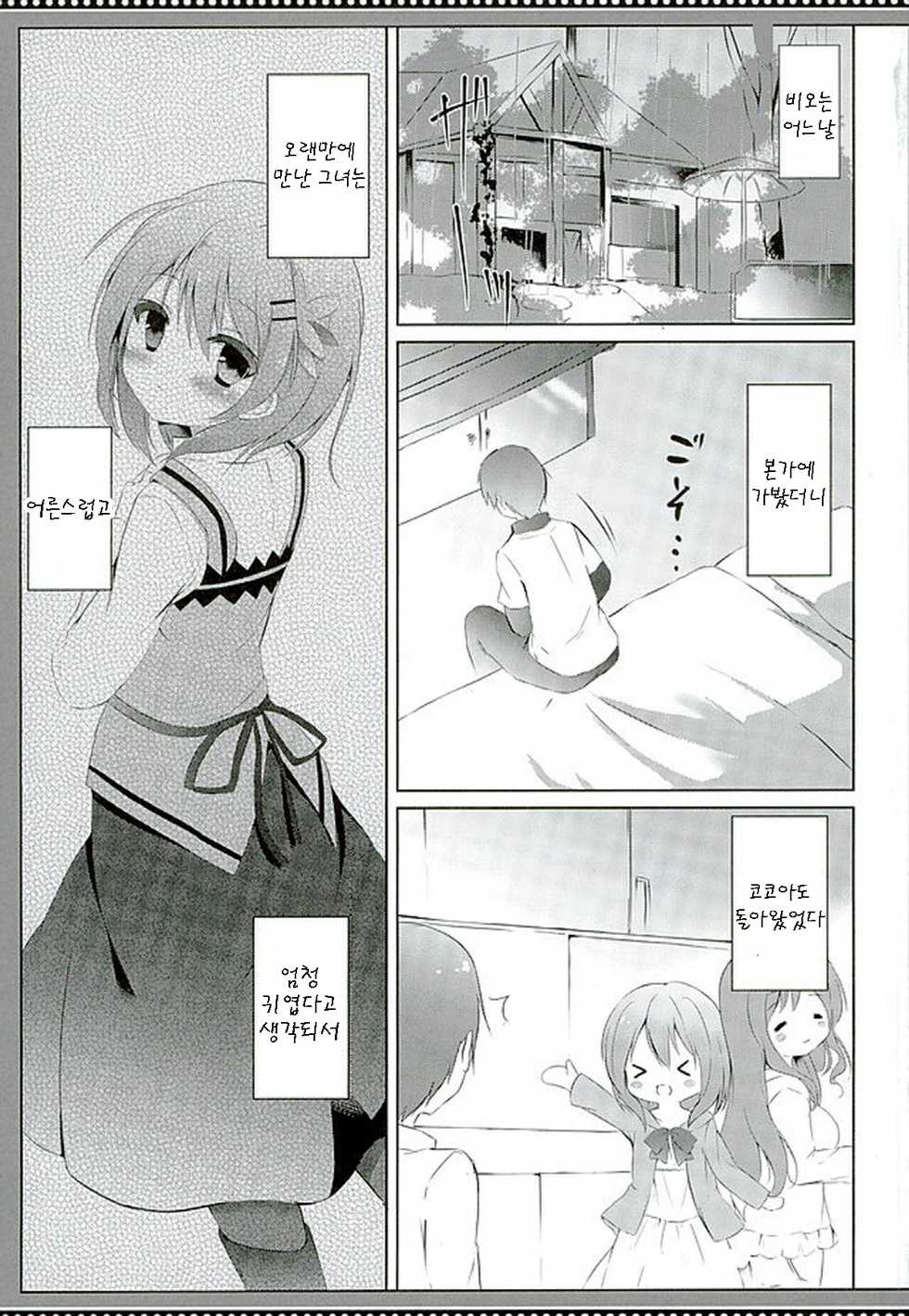 (C89) [DOGYEAR (Kujou Danbo)] Kokoa Complex (Gochuumon wa Usagi desu ka?) [Korean] [팀 아동복지부] - Page 3