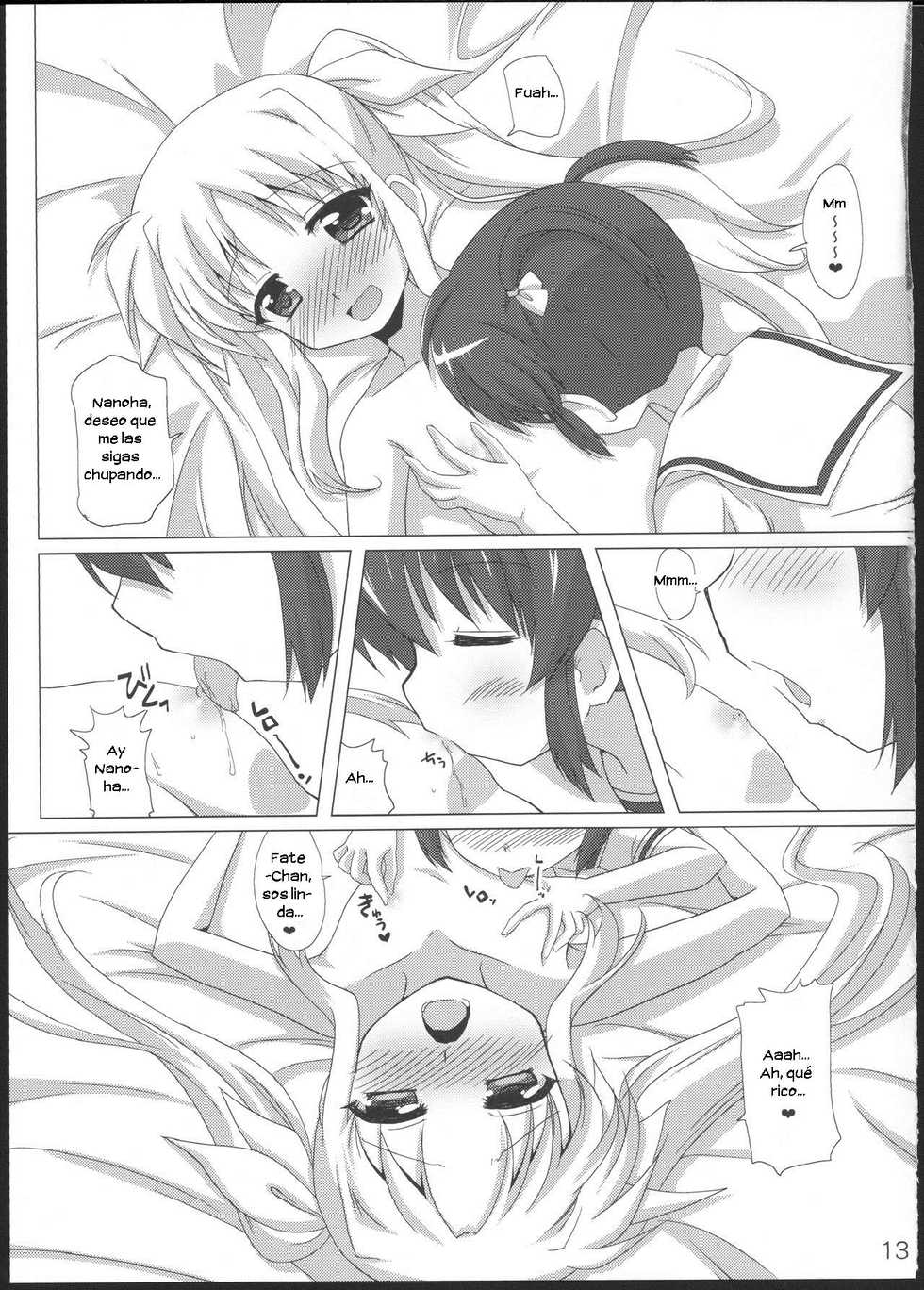 (C83) [Goberazzo (Mukaibi Aoi)] Onnanoko Doushi dakedo Ai sae Areba Kankeinai yo ne (Mahou Shoujo Lyrical Nanoha) [Spanish] [Nekomi Fansub] - Page 12