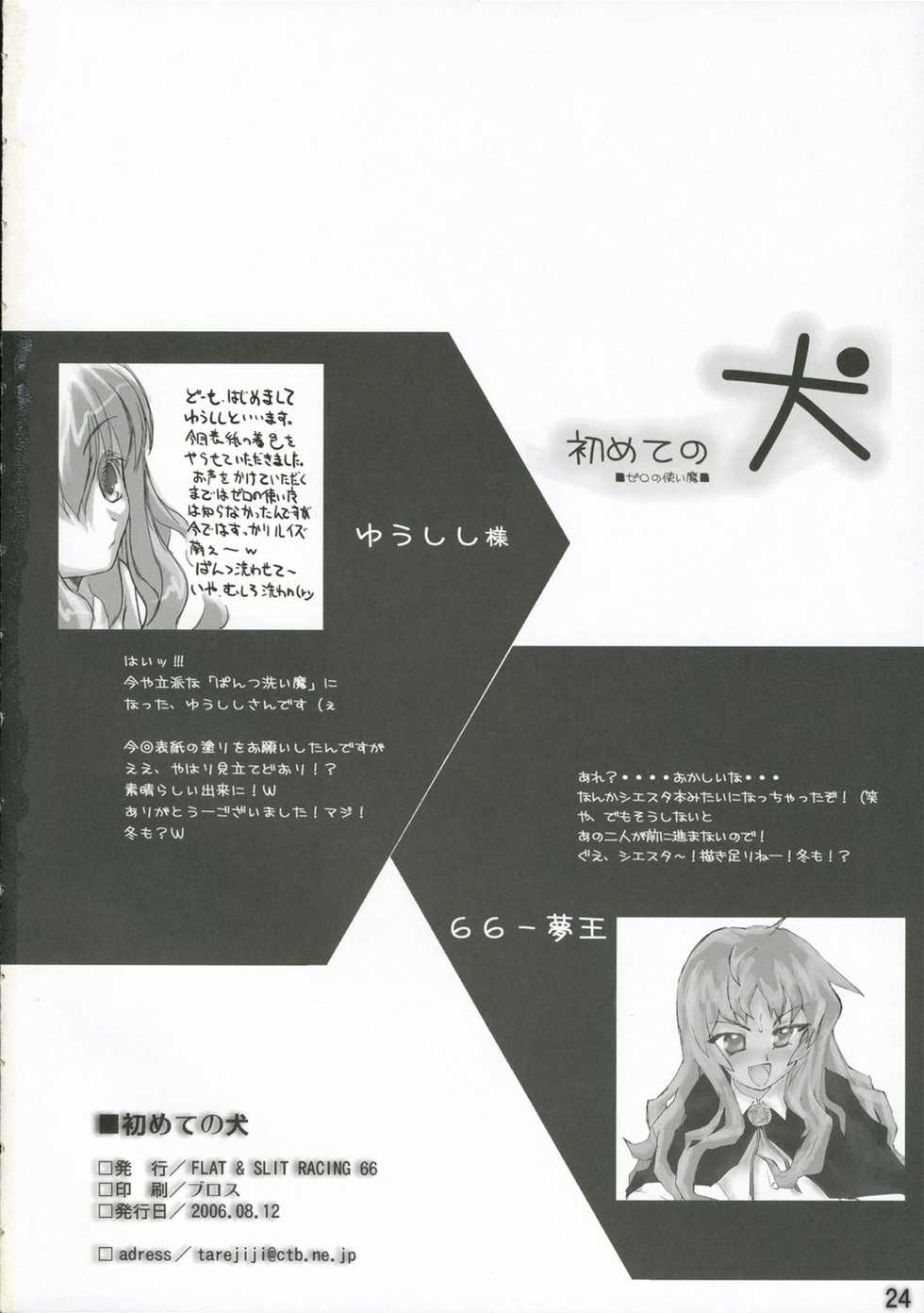 (C70) [FLAT & SLIT RACING 66 (Mu Mu Munou)] Hajimete no Inu (Zero no Tsukaima) - Page 25